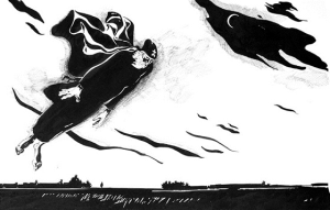 Illustration to Chekhov’s “The Black Monk” by Yury Chistyakov